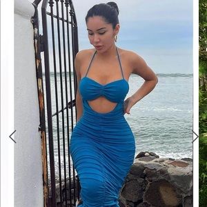 Fashion novas blue maxi dress